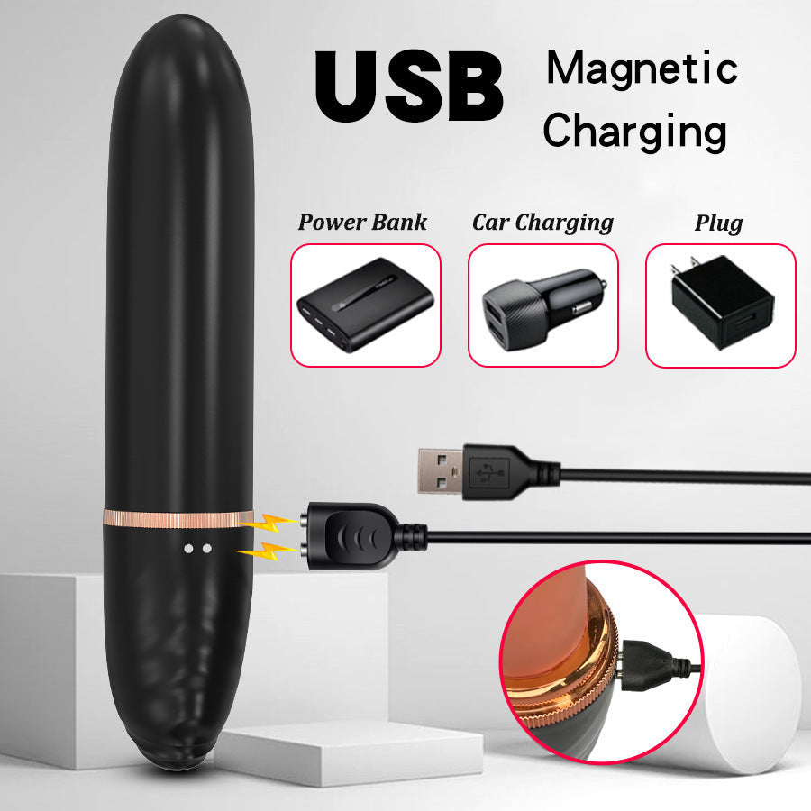 Black Automatic Thrusting Vibrator with Suction Base - Hands-Free Telescopic Massager for Women