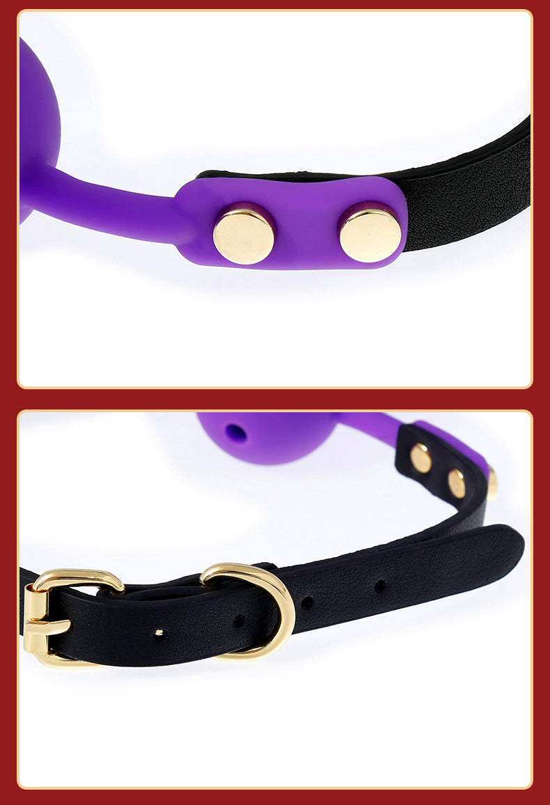 Silicone Rose Ball Gag with Adjustable PU Leather Strap - Playful Adult Novelty(red)