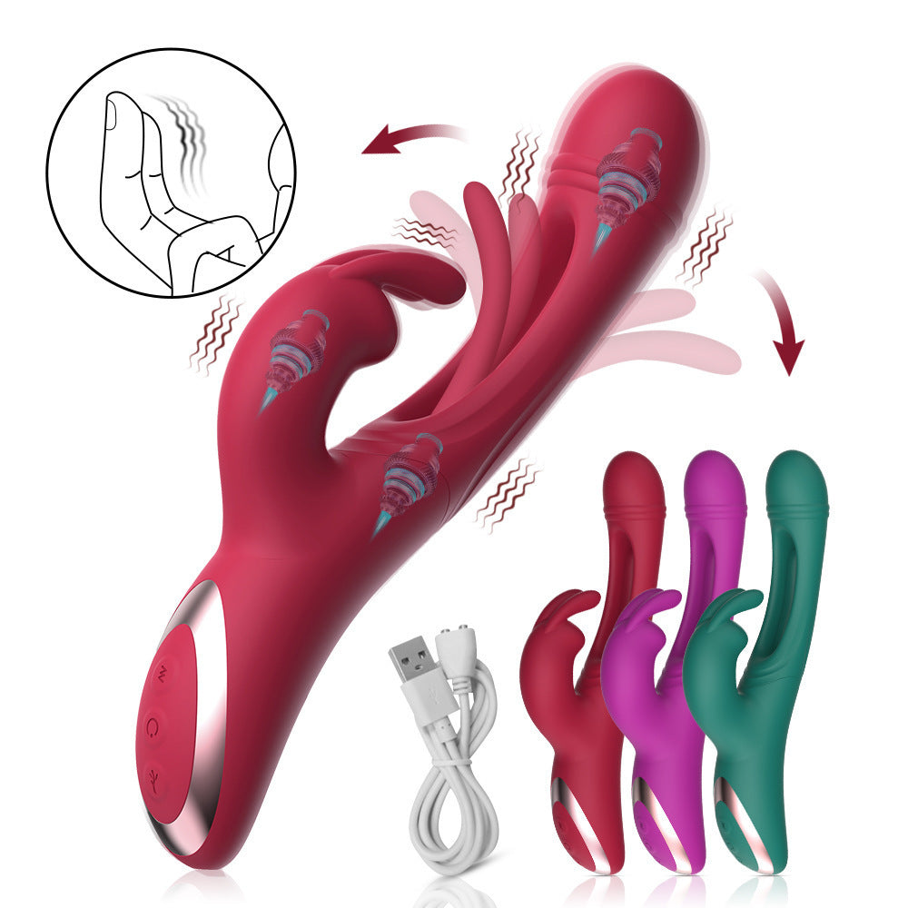 Purple Sensual Dual-Action Rabbit Vibrator - G-Spot Massager & Flickering Clitoral Tongue - 12 Intense Modes, USB Rechargeable Silicone