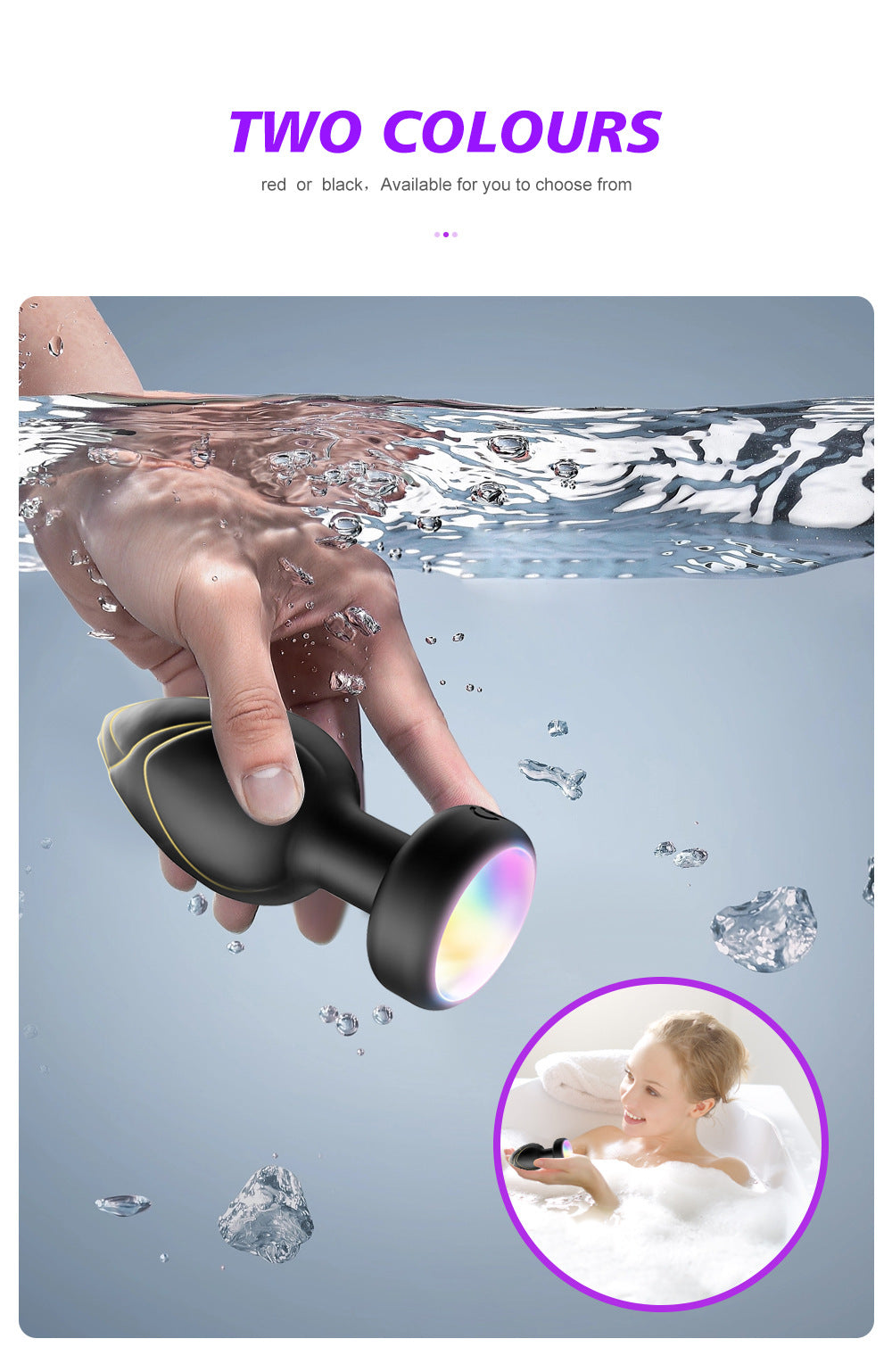 Red Luminous LED Vibrating Anal Plug with Wireless Remote - 10 Speeds, 7 Light Modes, Waterproof Silicone