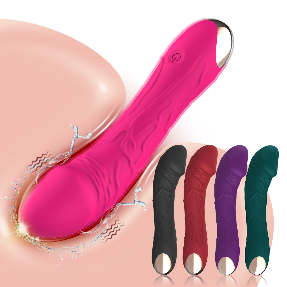 Dark Green Intense Pleasure G-Spot Vibrator - 20 Speed Rechargeable Silicone Wand with Magnetic Charging