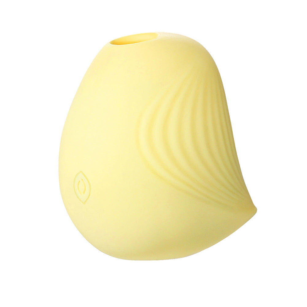 Yellow Macaron-Style Women's Suction Vibrator - Compact Foreplay Massager for Intimate Pleasure