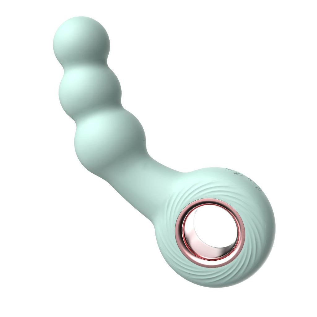 Green Handheld G-Spot & Prostate Massager with Beads- (USB Rechargeable)