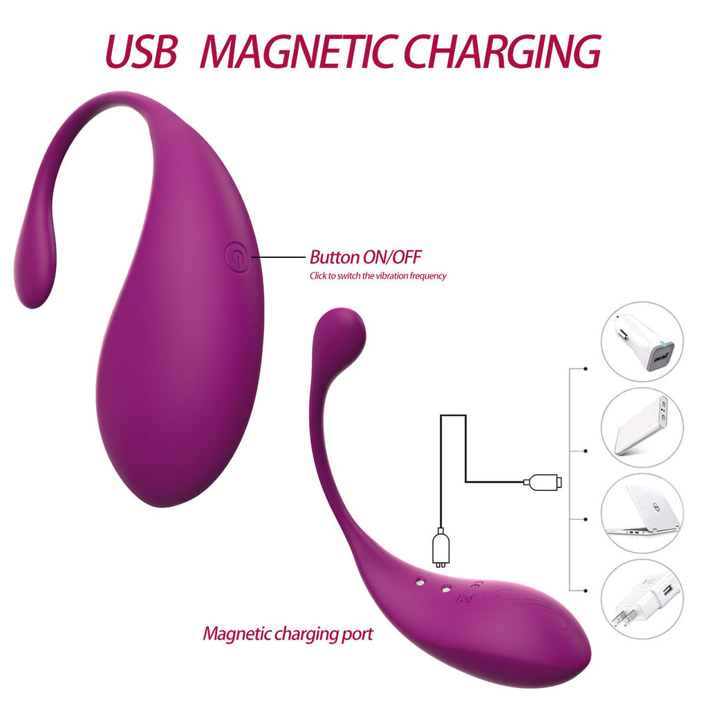 Rose red Wearable Vibrating Egg with APP Remote Control - Unisex Pleasure Toy